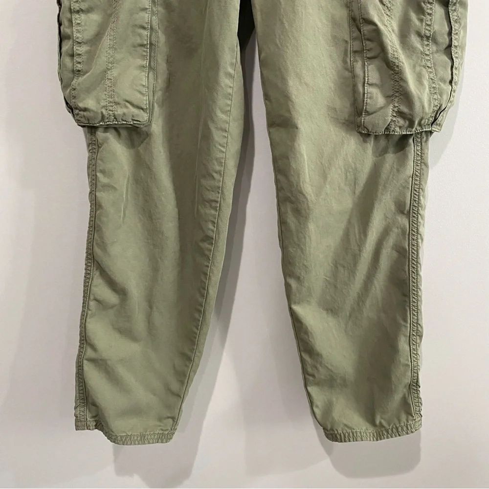 FREE PEOPLE Desert Cargo Pant Moss Green Utility Casual Comfort Size 25